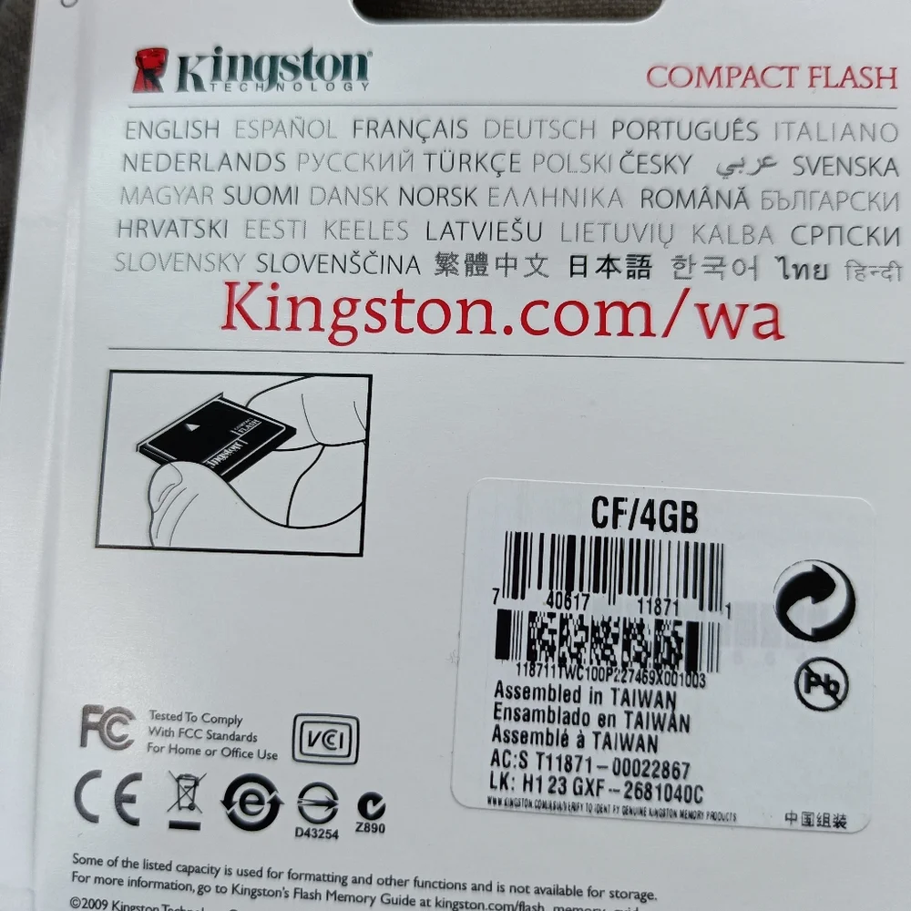 Kingston 4 GB Compact Flash Card NEW SEALED